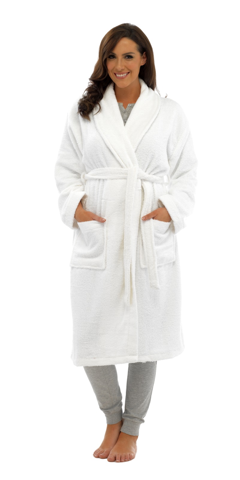 Womens Pure 100 Cotton Luxury Towelling Bath Robes Dressing Gowns Size